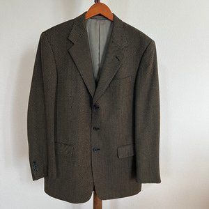 Tallia Uomo Men's Size 42L Olive Green Geometric Wool Sport Coat